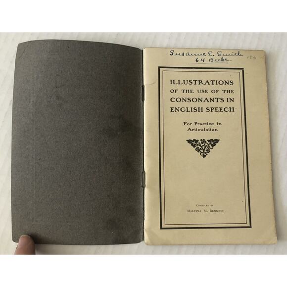 Antique 1907 Articulation English Speech SC Book Homeschool Consonants Poetry - Picture 2 of 12